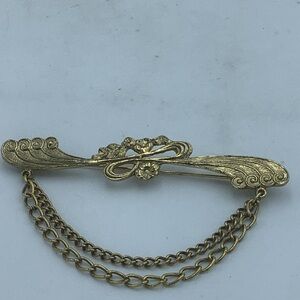 Winged Brooch with Double Hanging Chain